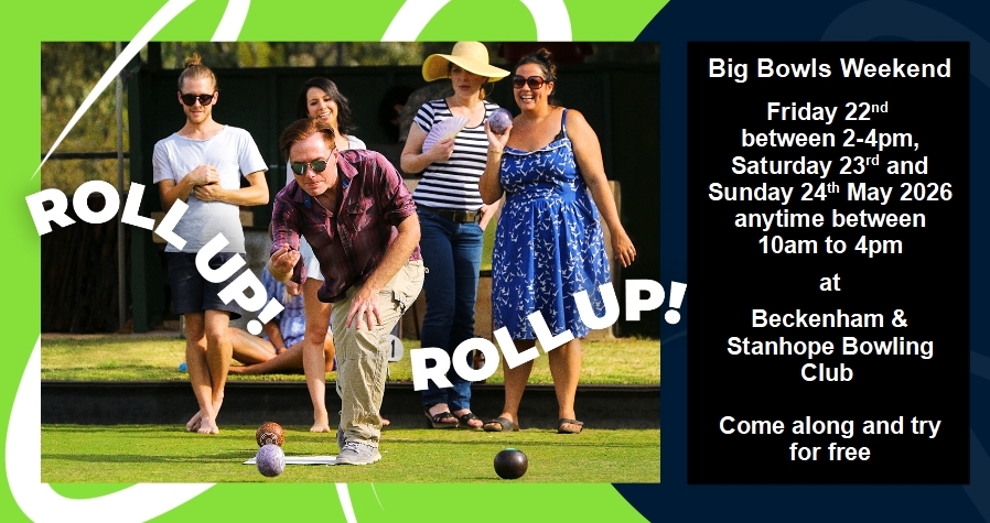 Bowls Big Weekend for 2026 at Beckenham and Stanhope Bowling Club in Croydon Road Recreation Ground